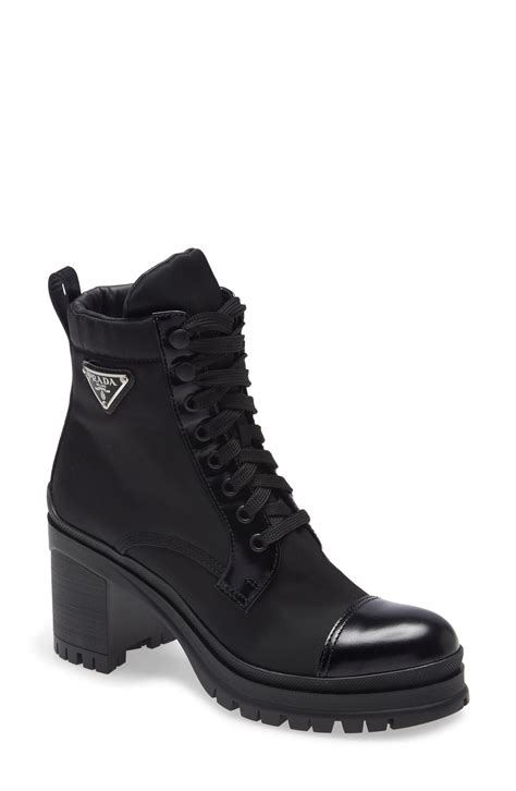 prada boots on feet|prada block heel combat boots.